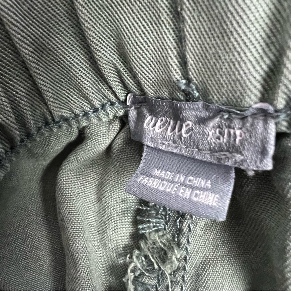 aerie Women’s Casual Pull On Pants Sz XS Green Pockets Elastic Waist Drawstring - Picture 5 of 14